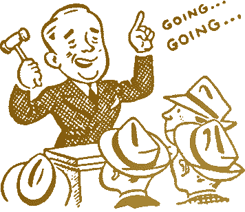 cartoon of an auction guy